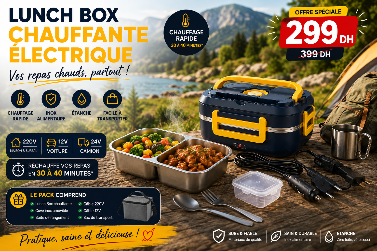 Pack Lunch Box chauffante avec sac et accessoires
