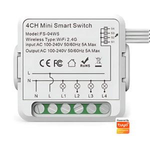 Module Interrupteur Intelligent WiFi Tuya 4 Canaux – Smart Life