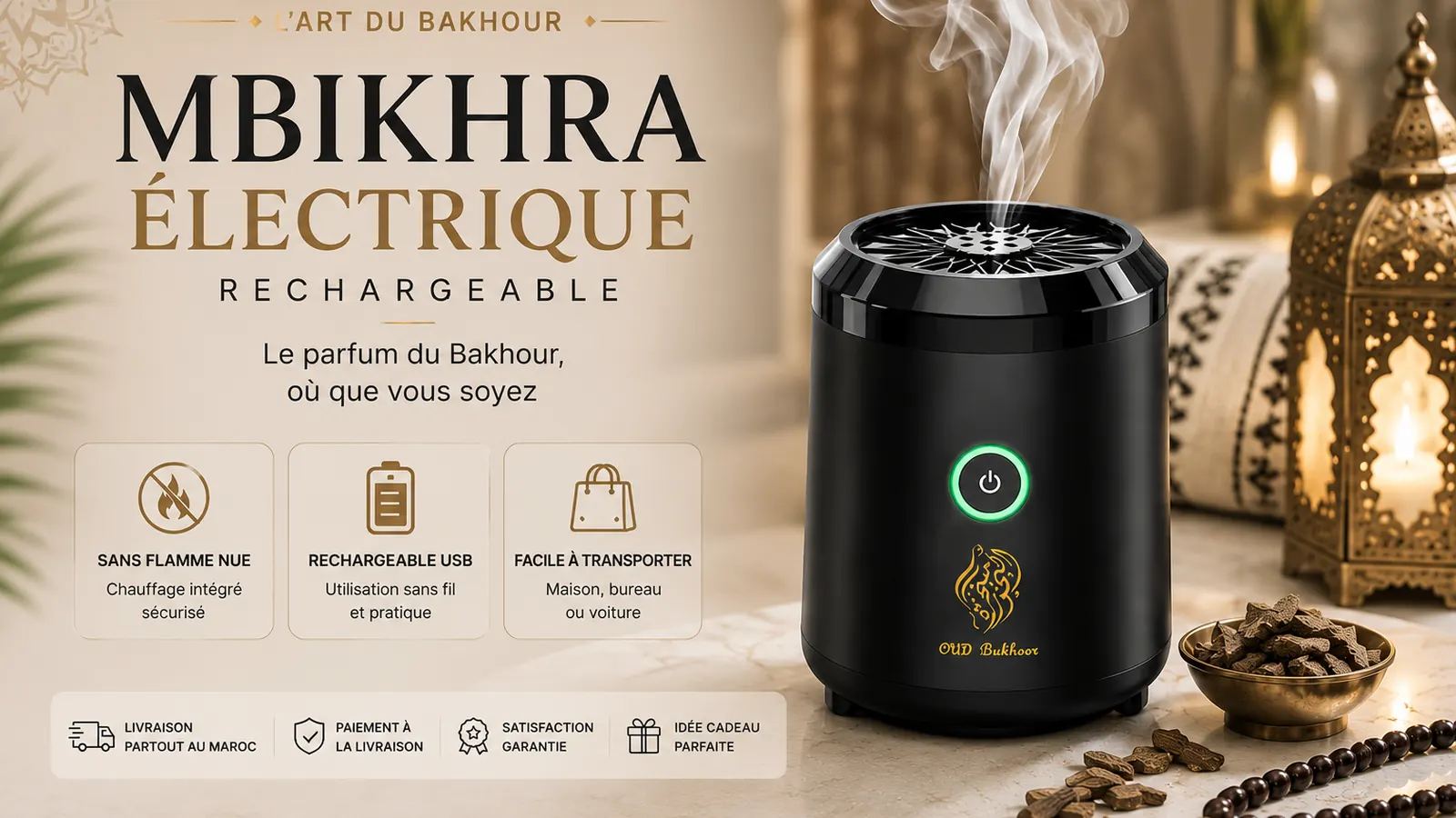 Mbikhra électrique rechargeable pour Bakhour