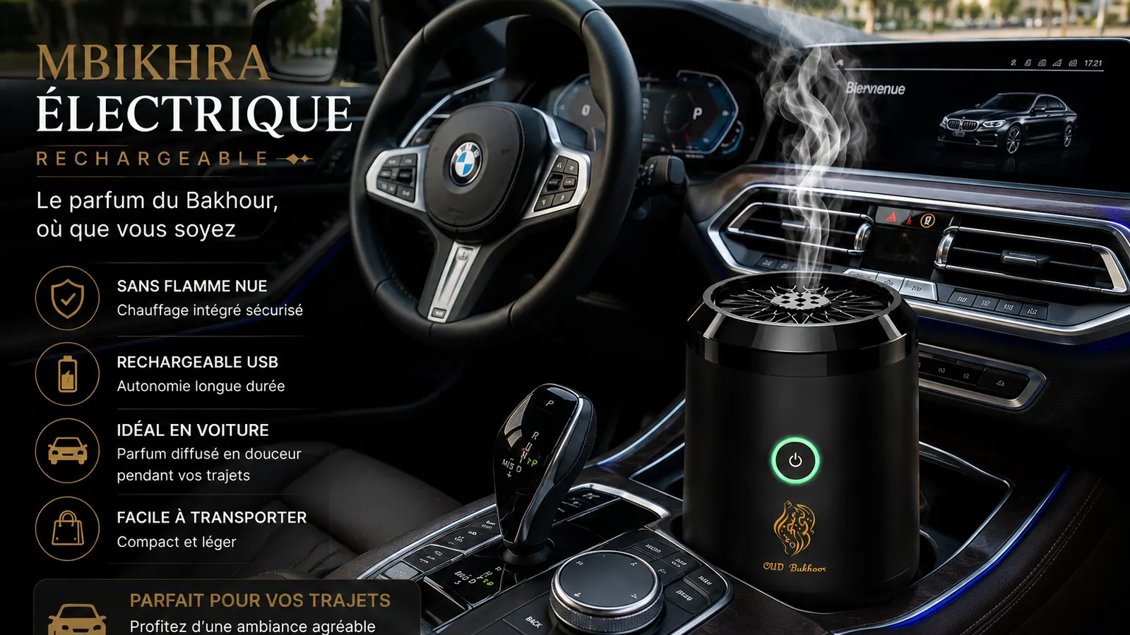 Mbikhra électrique rechargeable utilisée en voiture