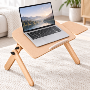 Table en Bois Avec Ventilateur d'Ordinateur Portable