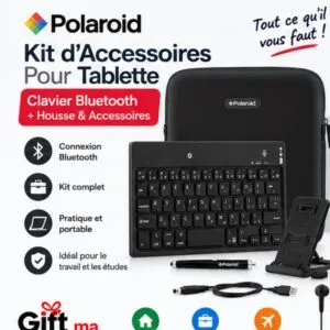 Kit POLAROID pour Tablette – Clavier Bluetooth, Housse & Accessoires