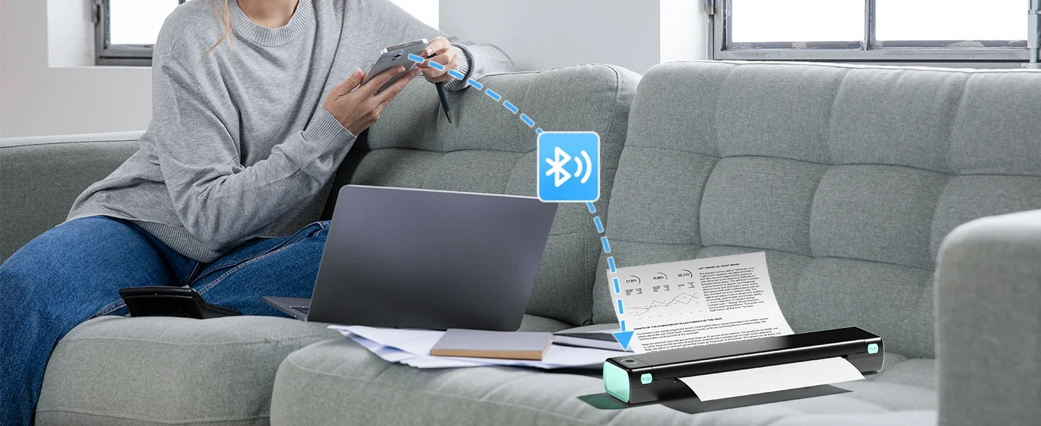 Phomemo M08F connexion Bluetooth smartphone