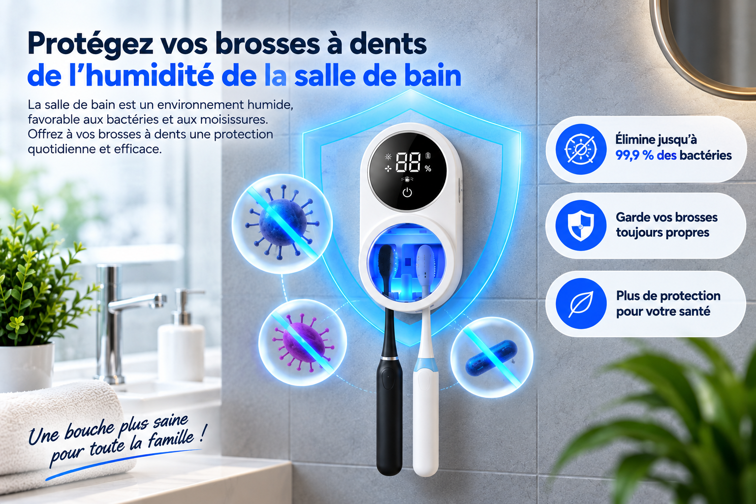 Protection brosse à dents UV