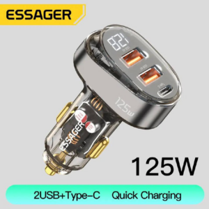 Chargeur Voiture Essager 125W Ultra Rapide – Allume-Cigare Multiport