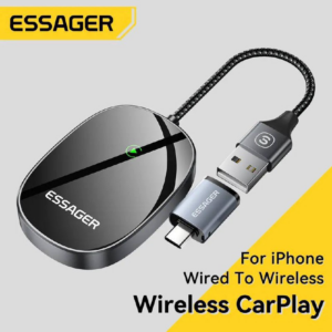 Adaptateur CarPlay Sans Fil Essager – Convertisseur Wireless USB-A / USB-C pour iPhone